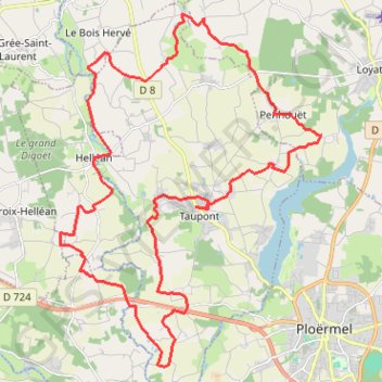 Itinéraire Taupont - Hélléan, distance, dénivelé, altitude, carte, profil, trace GPS