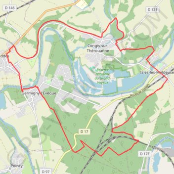 Itinéraire Congis-sur-Thérouanne, distance, dénivelé, altitude, carte, profil, trace GPS