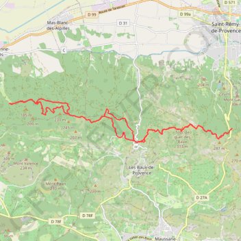 Itinéraire Crete des alpilles, distance, dénivelé, altitude, carte, profil, trace GPS