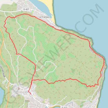 Itinéraire Leucate sur un plateau, distance, dénivelé, altitude, carte, profil, trace GPS