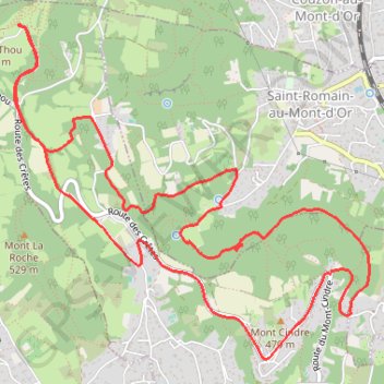 Itinéraire Mont Thou par Saint Cyr, distance, dénivelé, altitude, carte, profil, trace GPS