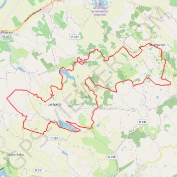 Itinéraire Saint-Sardos-Lacepede, distance, dénivelé, altitude, carte, profil, trace GPS