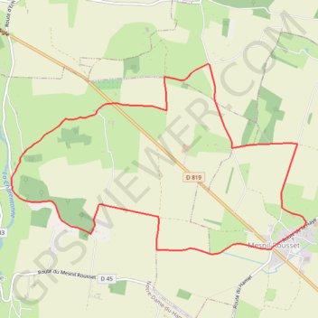 Itinéraire Circuit de la Mésangère - Mesnil-Rousset, distance, dénivelé, altitude, carte, profil, trace GPS