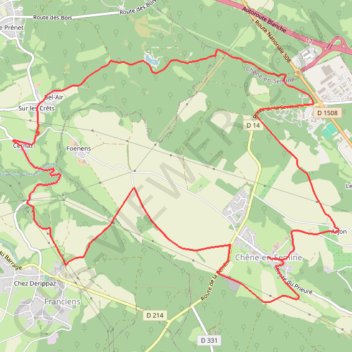 Itinéraire Bois de Saint-Germain-sur-Rhône - Chêne en Semine, distance, dénivelé, altitude, carte, profil, trace GPS