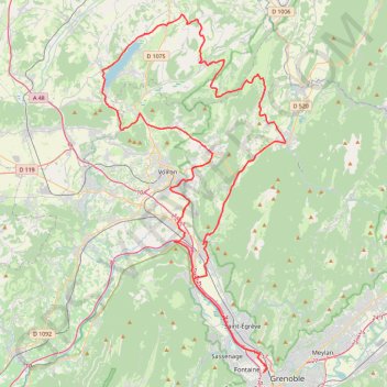 Itinéraire Mille Martyrs - Grenoble, distance, dénivelé, altitude, carte, profil, trace GPS