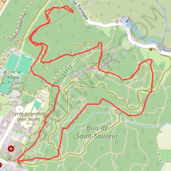 Itinéraire Footing Saint Sauveur, distance, dénivelé, altitude, carte, profil, trace GPS
