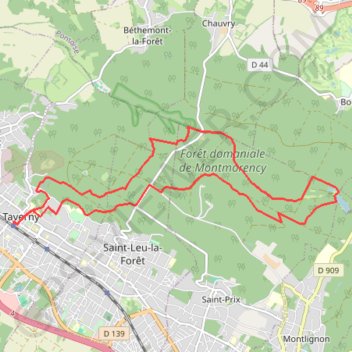 Itinéraire Forêt de Montmorency, distance, dénivelé, altitude, carte, profil, trace GPS