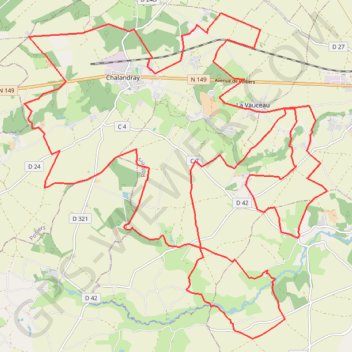 Itinéraire autour de chalanday 46 kms, distance, dénivelé, altitude, carte, profil, trace GPS