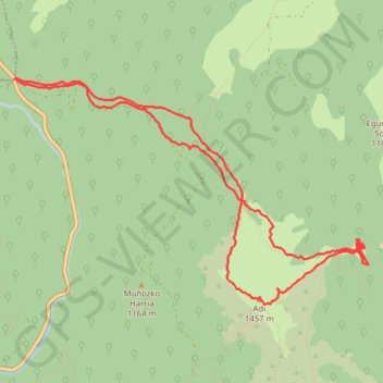 Itinéraire Adi depuis le col d'Urkiaga (RKT), distance, dénivelé, altitude, carte, profil, trace GPS