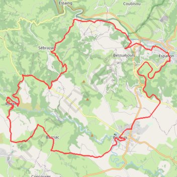 Itinéraire Espalion, distance, dénivelé, altitude, carte, profil, trace GPS