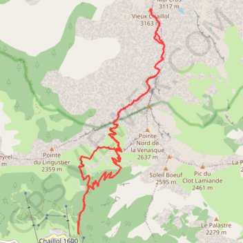 Itinéraire Le Vieux Chaillol - Par le Col de la Pisse, distance, dénivelé, altitude, carte, profil, trace GPS
