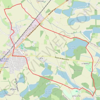 Itinéraire Dombes - Etang des Vavres, distance, dénivelé, altitude, carte, profil, trace GPS