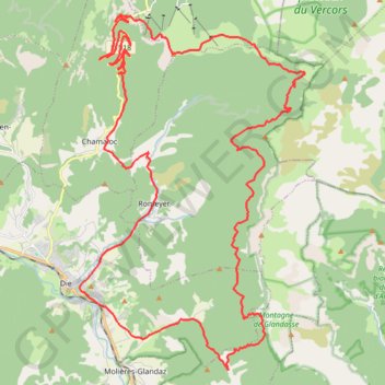 Itinéraire Balcons de glandasse, distance, dénivelé, altitude, carte, profil, trace GPS
