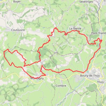 Itinéraire Randonnée La Montagnarde - Montagny, distance, dénivelé, altitude, carte, profil, trace GPS