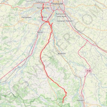 Itinéraire Colomiers - Monesple, distance, dénivelé, altitude, carte, profil, trace GPS