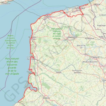 Itinéraire Sentier du littoral de Bray-Dunes au Tréport, distance, dénivelé, altitude, carte, profil, trace GPS