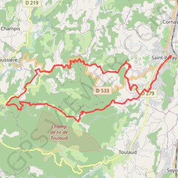 Itinéraire Autour de Saint-Péray, distance, dénivelé, altitude, carte, profil, trace GPS