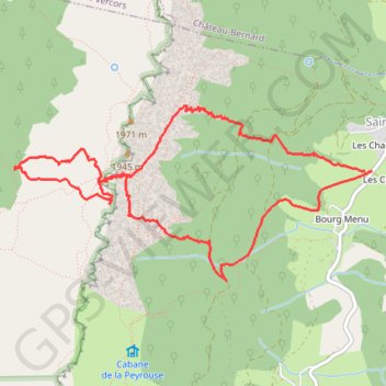 Itinéraire Tours du Playnet, Couloir E du Pas Morta (Vercors), distance, dénivelé, altitude, carte, profil, trace GPS