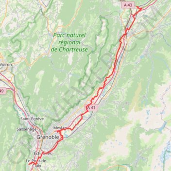 Itinéraire Claix-Montmélian, distance, dénivelé, altitude, carte, profil, trace GPS