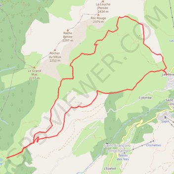Itinéraire Saint François Longchamp, distance, dénivelé, altitude, carte, profil, trace GPS
