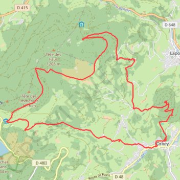 Itinéraire Randonnée ORBEY, distance, dénivelé, altitude, carte, profil, trace GPS