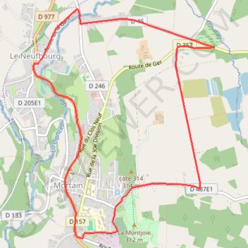 Itinéraire Etape 03 circuit arrivee Mortain, distance, dénivelé, altitude, carte, profil, trace GPS