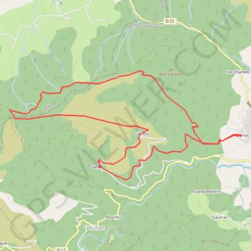 Itinéraire Foix Darnac Boucle, distance, dénivelé, altitude, carte, profil, trace GPS