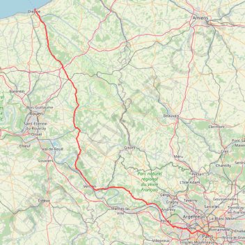 Itinéraire Paris Dieppe option strava, distance, dénivelé, altitude, carte, profil, trace GPS