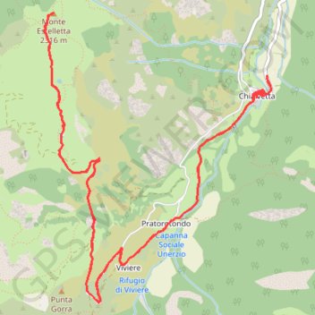 Itinéraire Monte Estelletta, distance, dénivelé, altitude, carte, profil, trace GPS
