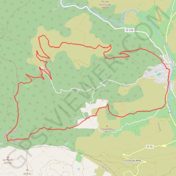 Itinéraire Salagou - Les Crozes, distance, dénivelé, altitude, carte, profil, trace GPS