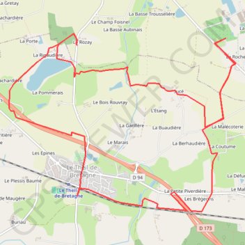 Itinéraire Le Rozay-La Roche-aux-Fées, distance, dénivelé, altitude, carte, profil, trace GPS