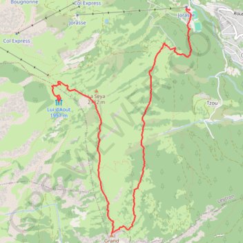 Itinéraire Grand Garde, distance, dénivelé, altitude, carte, profil, trace GPS