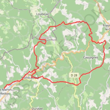 Itinéraire Boucle à Saint-Martin-le-Redon, distance, dénivelé, altitude, carte, profil, trace GPS