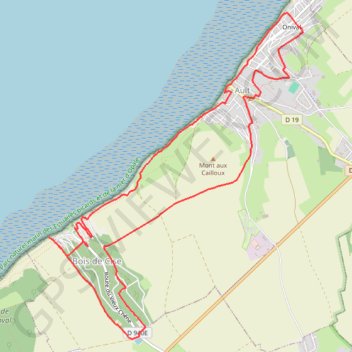 Itinéraire Du Bois de Cise à Ault en passant par le sentier du littoral, distance, dénivelé, altitude, carte, profil, trace GPS
