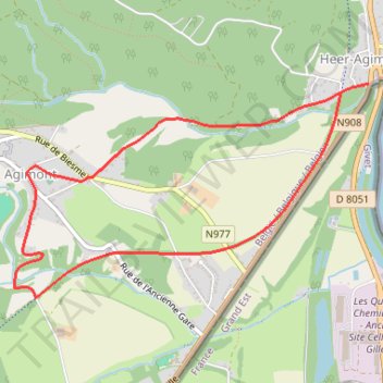 Itinéraire HASTIERE - Promenade de la Tassenière, distance, dénivelé, altitude, carte, profil, trace GPS