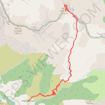Itinéraire Lauzet - Col La Rousse, distance, dénivelé, altitude, carte, profil, trace GPS