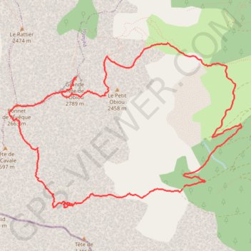 Itinéraire Ravin du Couravou et Grand Obiou en boucle (Devoluy), distance, dénivelé, altitude, carte, profil, trace GPS