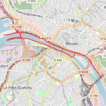 Itinéraire Le Pont Flaubert, distance, dénivelé, altitude, carte, profil, trace GPS