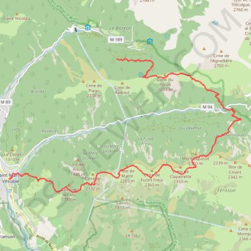 Itinéraire Le Boreon - baisse de ferisson - Saint martin, distance, dénivelé, altitude, carte, profil, trace GPS