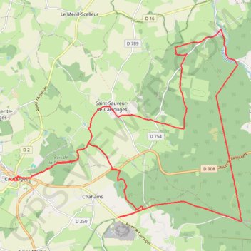Itinéraire Au fil des chemins d'Ecouves - Carrouges, distance, dénivelé, altitude, carte, profil, trace GPS