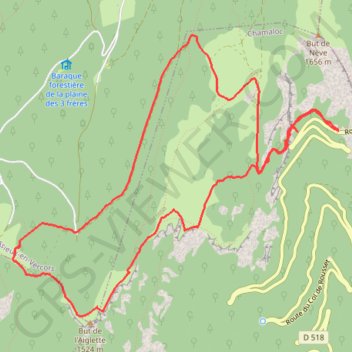 Itinéraire But de l'Aiglette (Vercors), distance, dénivelé, altitude, carte, profil, trace GPS