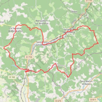 Itinéraire Circuit Préhistoire - Sauveterre-la-Lémance, distance, dénivelé, altitude, carte, profil, trace GPS