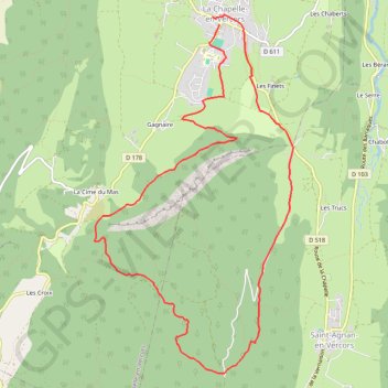 Itinéraire La Chap, distance, dénivelé, altitude, carte, profil, trace GPS