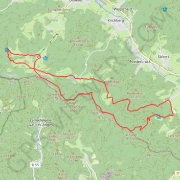 Itinéraire Par les crêtes au dessus de Masevaux, distance, dénivelé, altitude, carte, profil, trace GPS