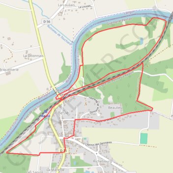 Itinéraire Circuit de l'île de Beslé - Beslé-sur-Vilaine, distance, dénivelé, altitude, carte, profil, trace GPS