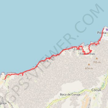 Itinéraire R1 09.06 Cruzinha à Ponta do Sol (2), distance, dénivelé, altitude, carte, profil, trace GPS
