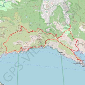 Itinéraire Las Calanques - Marseilleveyre, distance, dénivelé, altitude, carte, profil, trace GPS