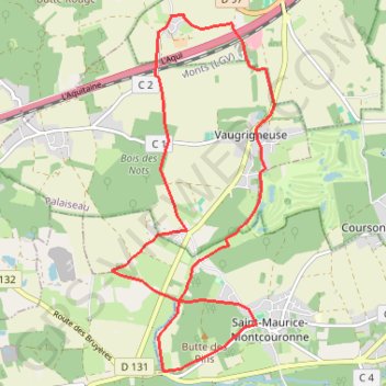 Itinéraire Launay Vaugrigneuse Saint Maurice, distance, dénivelé, altitude, carte, profil, trace GPS