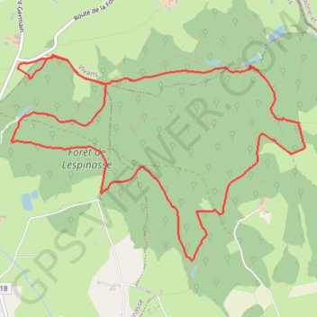 Itinéraire En Forêt de Lespinasse - Vivans, distance, dénivelé, altitude, carte, profil, trace GPS