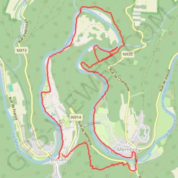 Itinéraire Boucle à Bohan jusqu à Membre retour via la nouvelle passerl..., distance, dénivelé, altitude, carte, profil, trace GPS